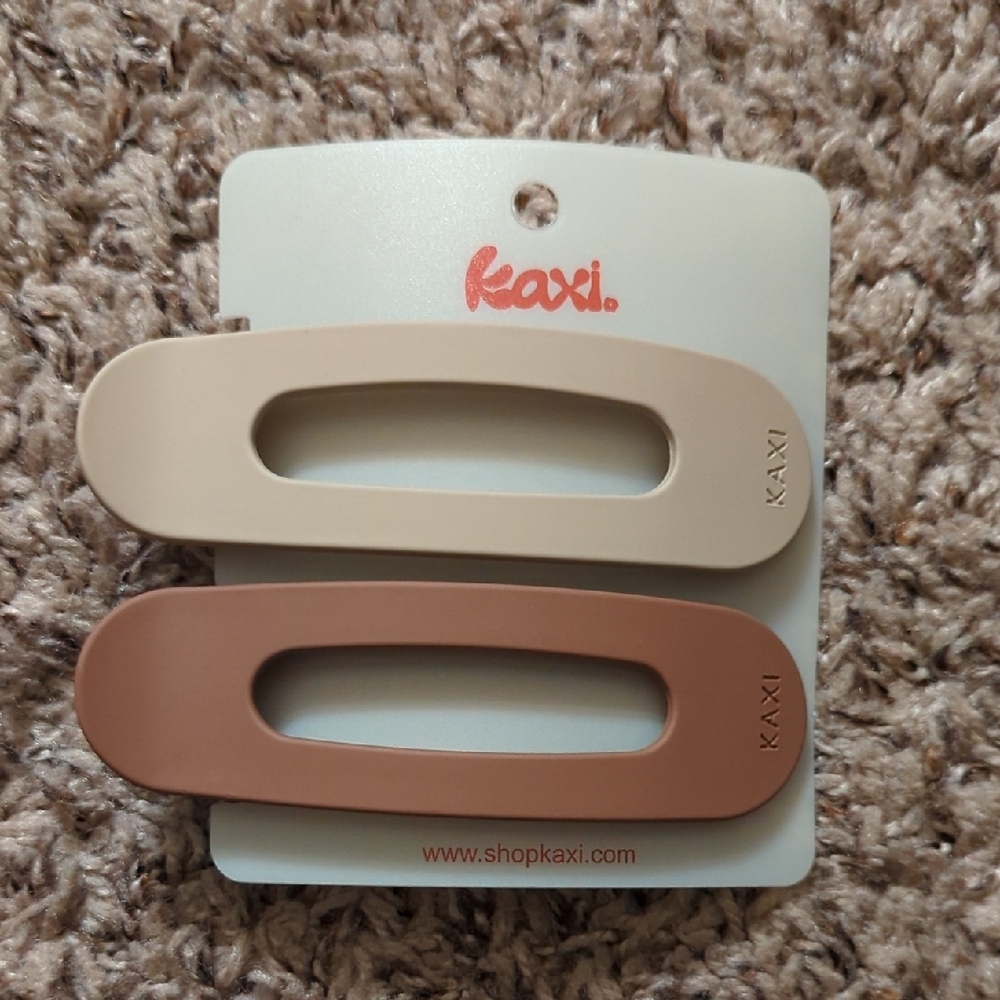 Cream and Brown Hair Clips
